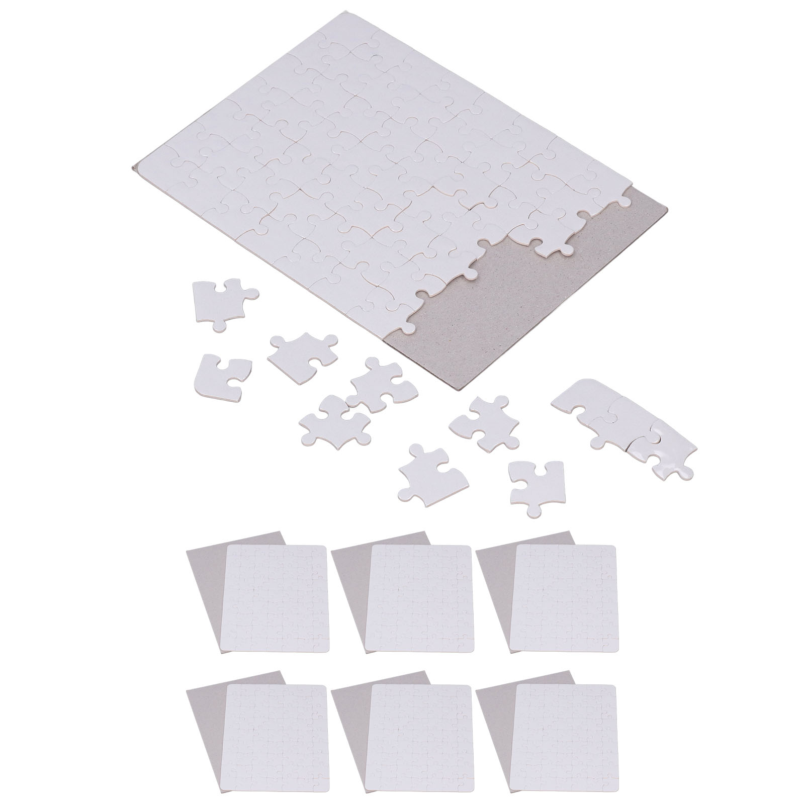 Puzzle Blank White - 6er-Set leere Puzzles, 13 x 18
